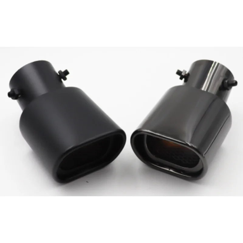 Universal 62mm Car Intake Single Pipe Rear Exhaust Tip Muffler Black Titanium Air Outlet Stainless Steel Car Parts