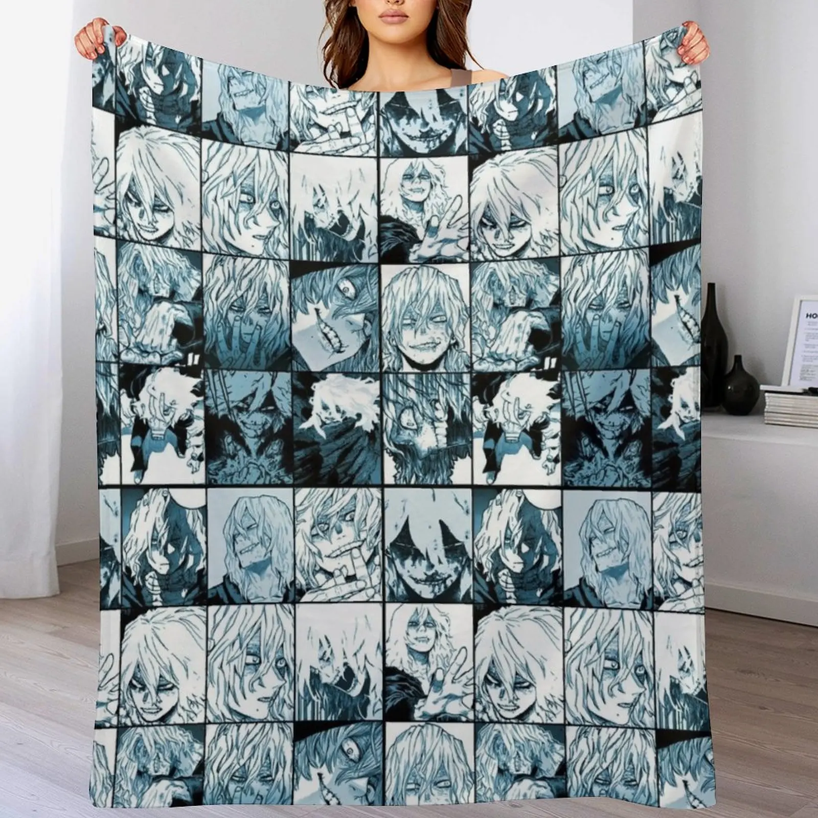 

Shiga raki MHA collage 2 Throw Blanket Luxury Fashion Sofas Blankets