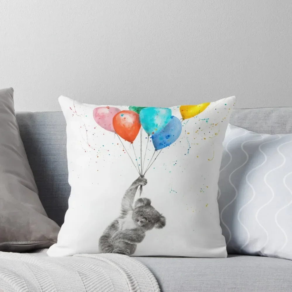 The Koala and The Balloons Throw Pillow ornamental pillows Cushion Cover Luxury pillow