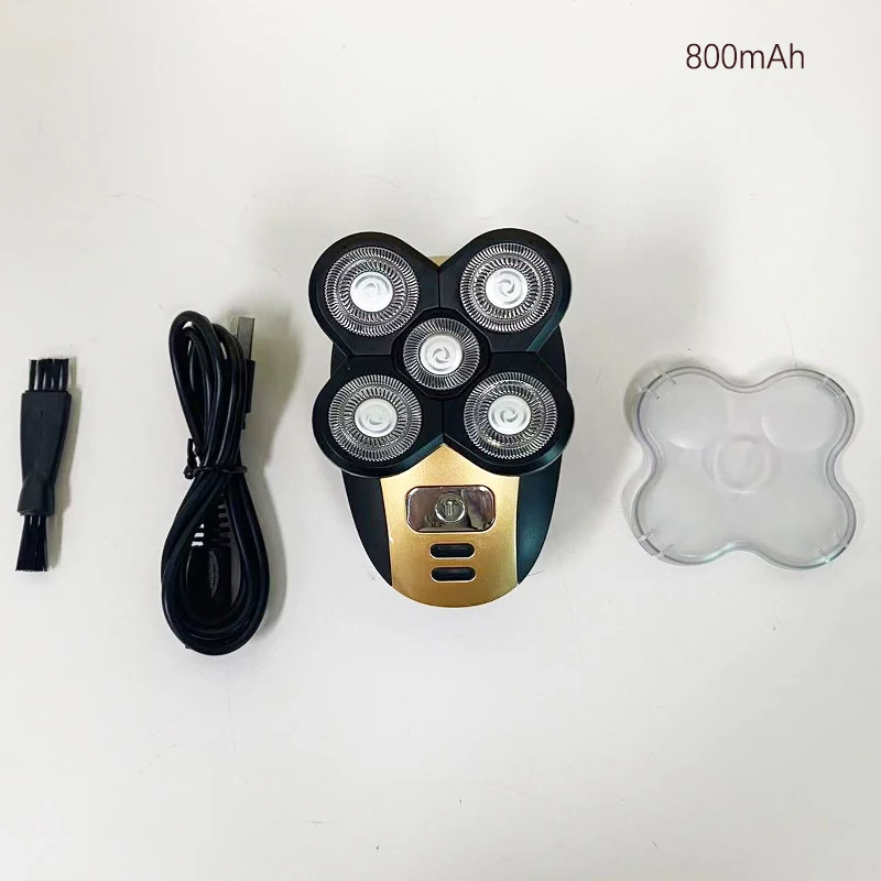Men's Automatic Electric Shaver, USB Charging, 5-Blade Multi-Functional Bald Brush, Nose Hair Trimmer, Portable Shaver