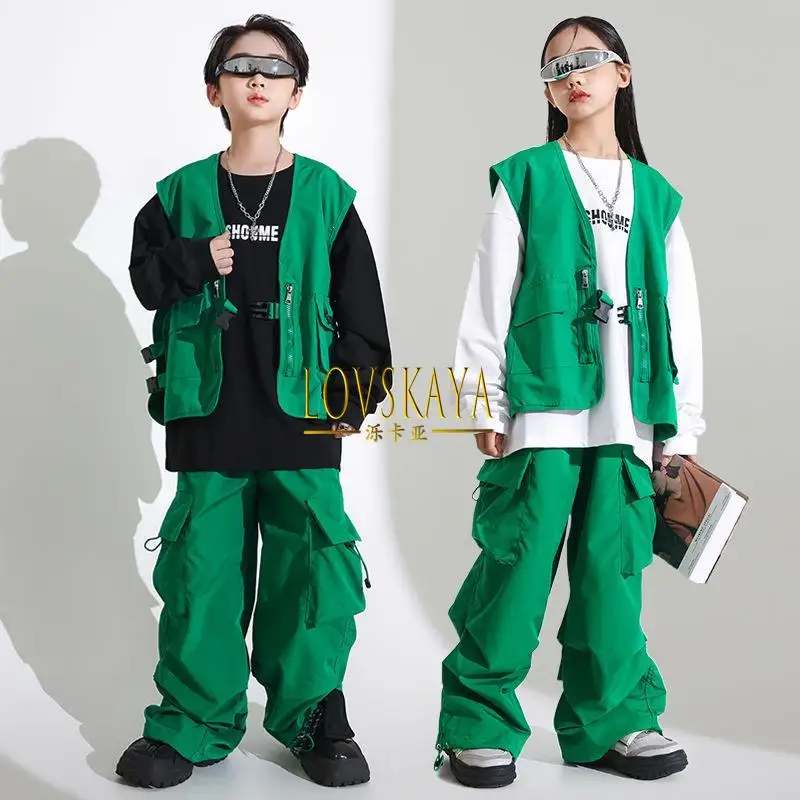 

Street dance performance suit children jazz dance suit vest stand hip-hop runway dance platform suit