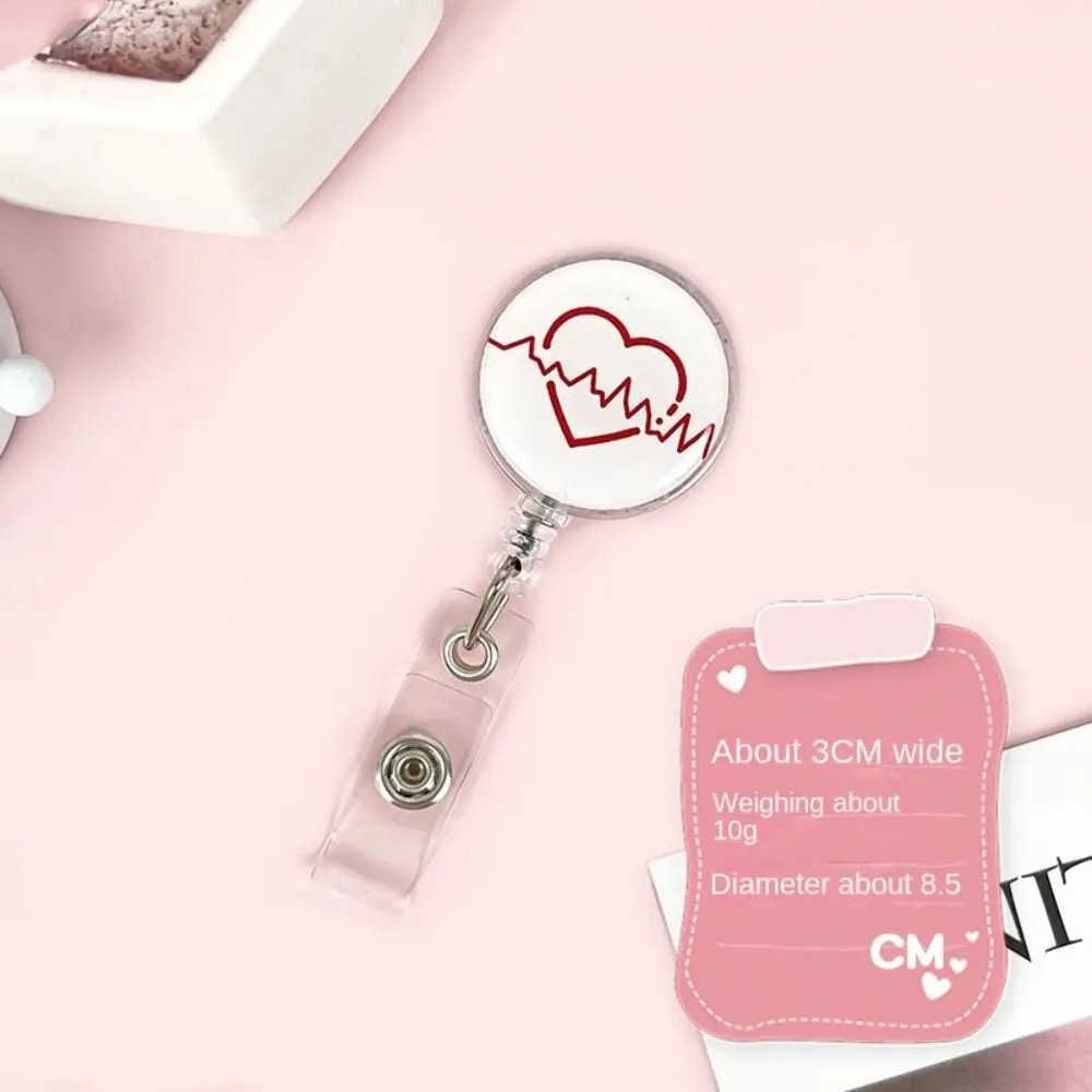 

Easy To Pull Buckle Nurse Retractable Badge Reel Simplicity ID Card Accessories Nurse ID Card Clips Cute Fashion
