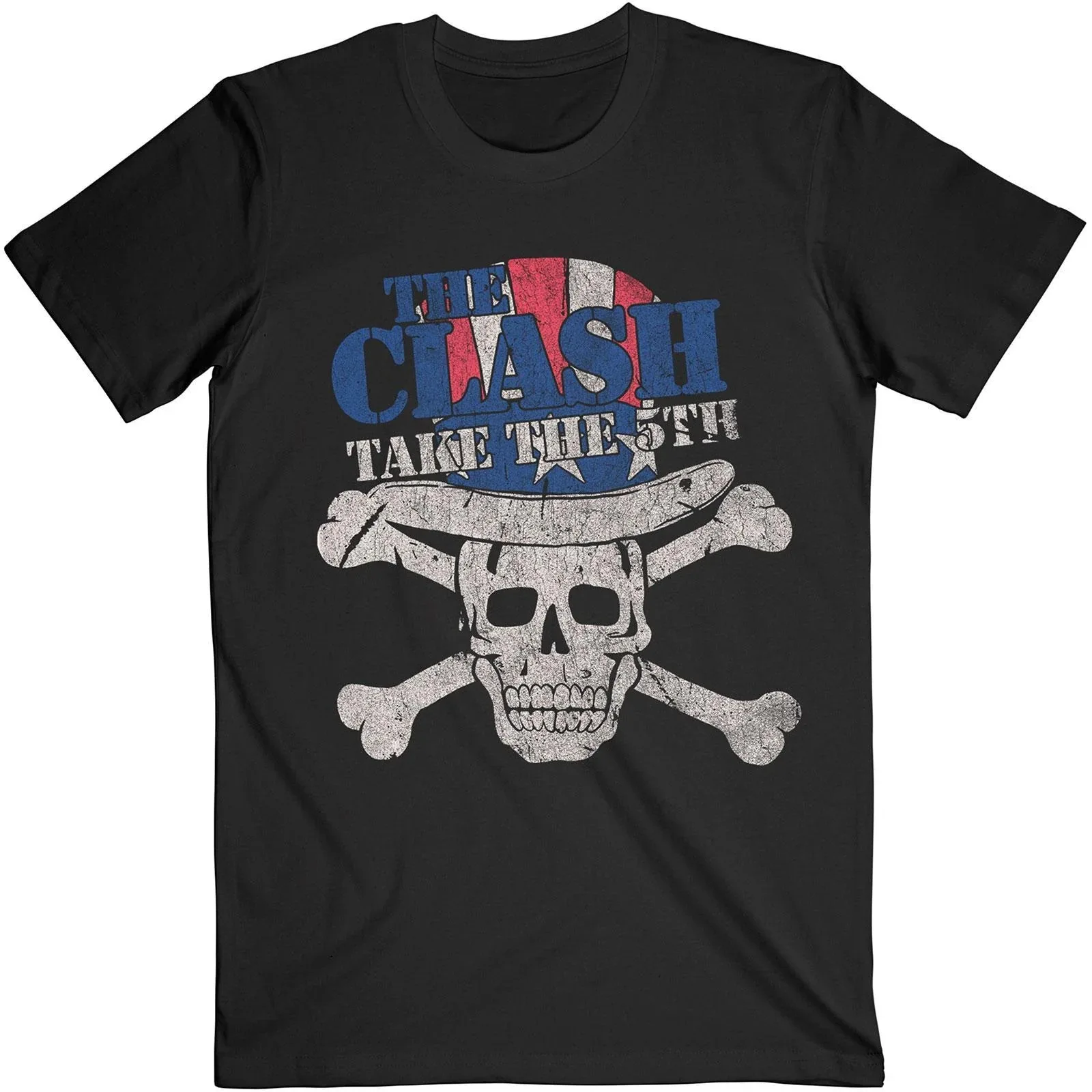 The Clash Take The 5th Print Cotton T-Shirt Political Punk Streetwear Unisex Crew Neck Short Sleeve Tee for Punk Fans