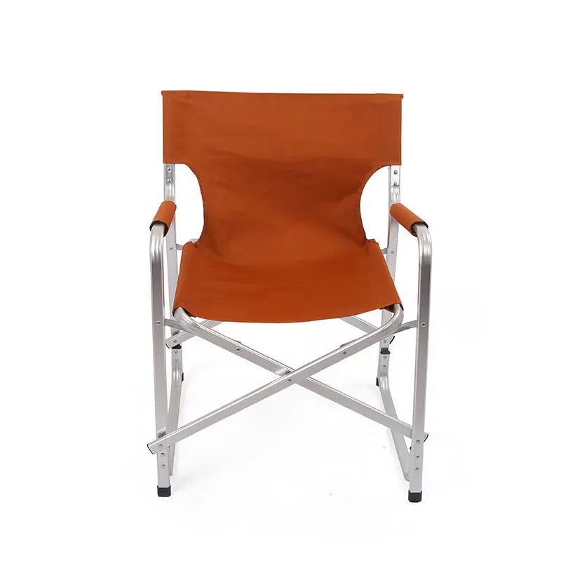 Outdoor Folding Chair Coffee Brown Aluminum Alloy Garden Chair With Backrest Portable Lightweight 61X53X83CM