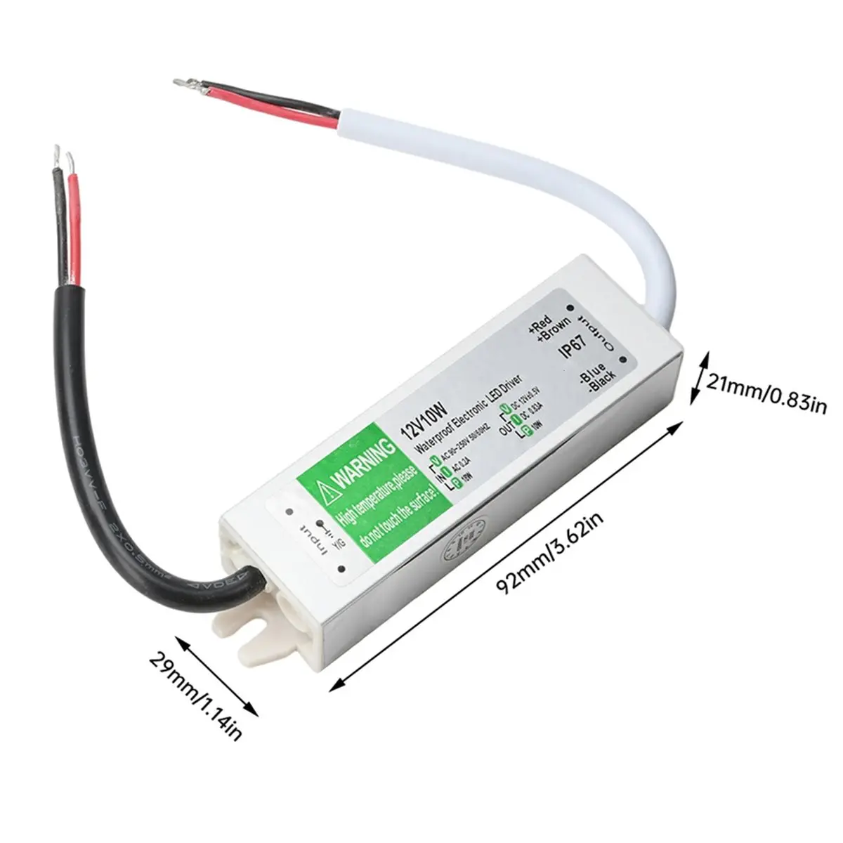 New Waterproof Power Supply IP67 Lighting Transformer AC 90-250V to DC 12V LED Driver 10W/15W Outdoor Adapter 10W