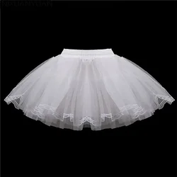 NIXUANYUAN 2023 Cheap Petticoat Girl White 3 Layer Lace Edge Tulle Boneless Flower Girl Dress Child Crinolines Short Underskirt