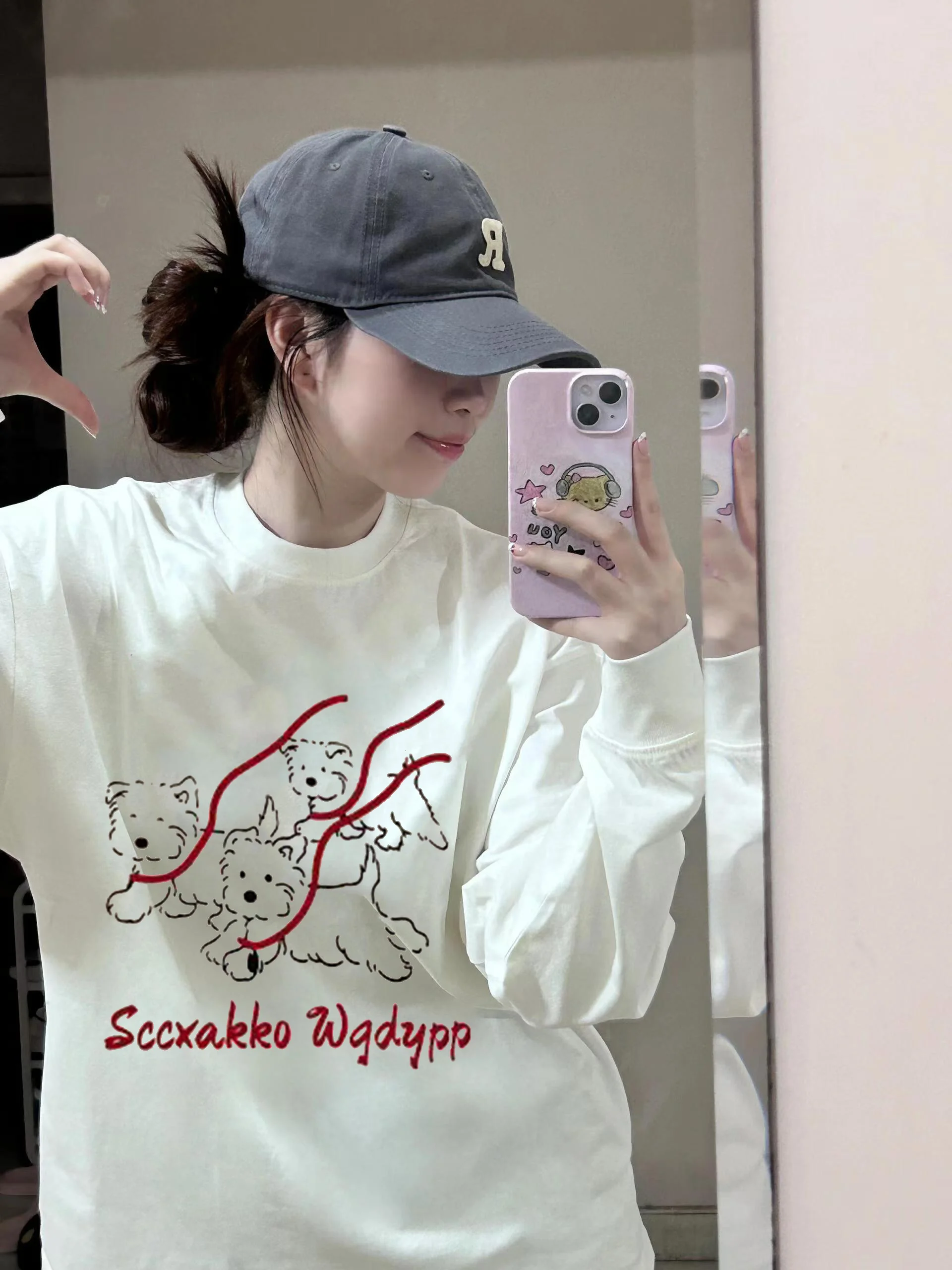 

Женская футболка оверсайз из чистого хлопка, белая, длинная, свободного кроя, повседневный стиль, осенне-весенняя уличная мода