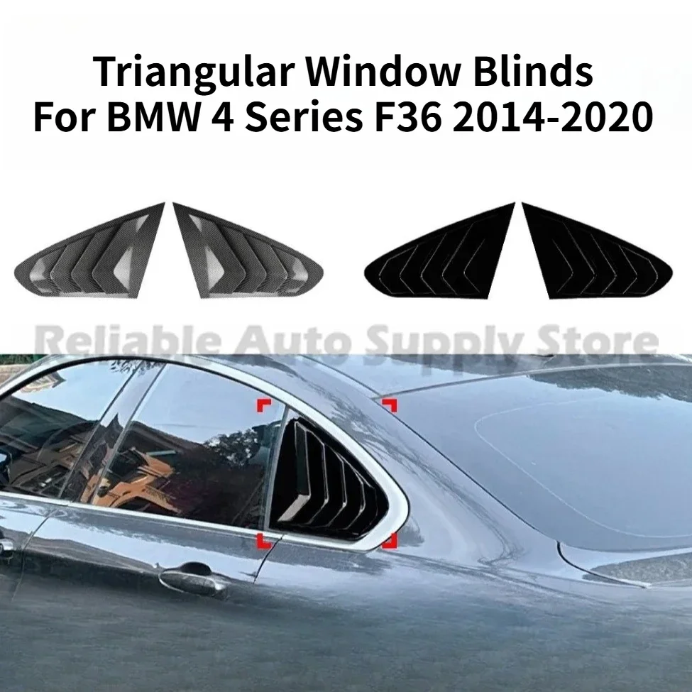 Triangular Window Blinds For BMW 4 Series F36 420i 430i 2014-2020 Decal Stylish Car Modification Premium Quality Auto Accessory