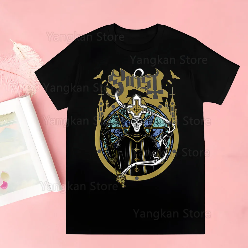 

Ghost Band Satanized T Shirt Women Kawaii Graphic Shirts Casual Short Sleeved Female Tee O-neck Harajuku T-shirts