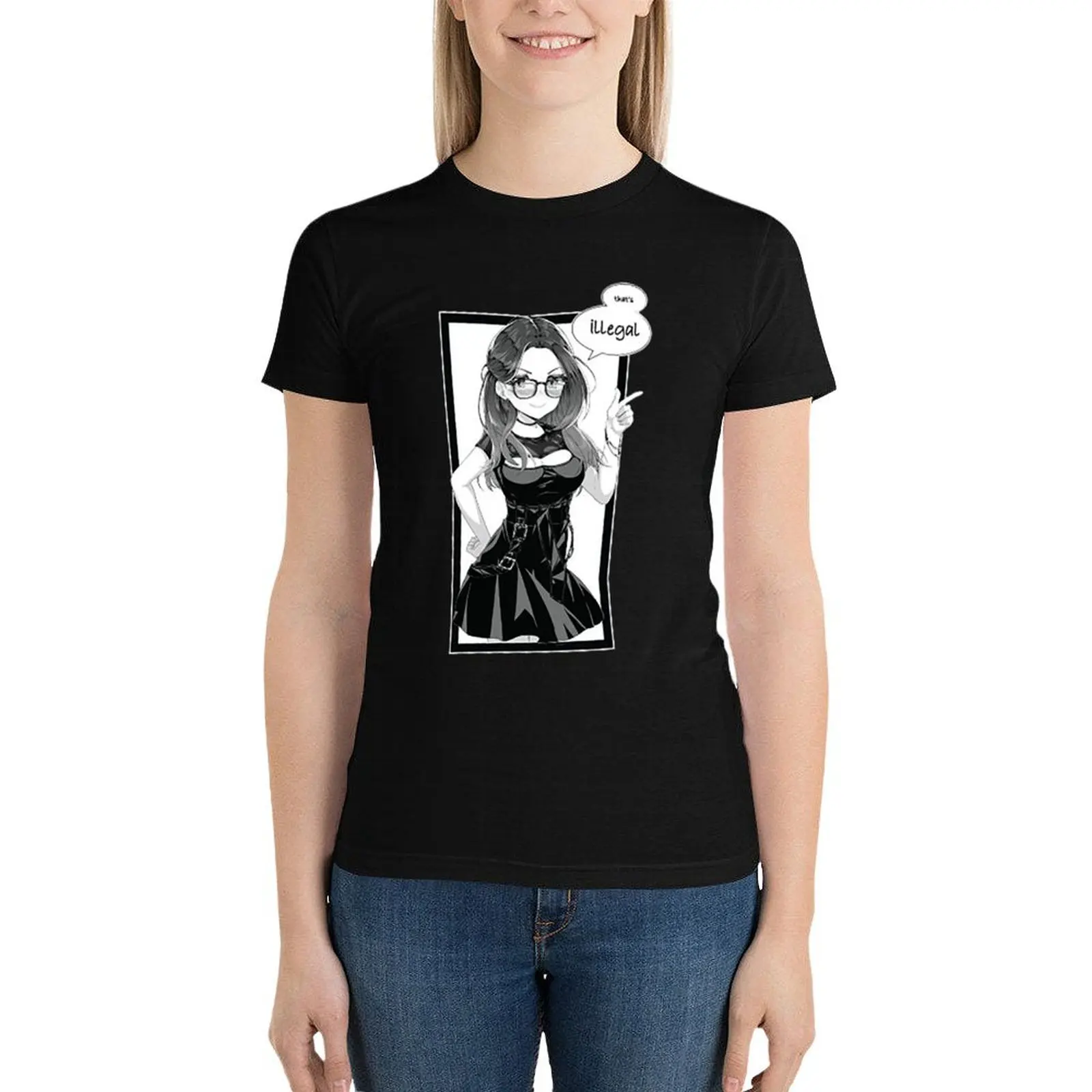 

SssniperwolfThat&x27;s IllegalLimited Edition T-Shirt kawaii clothes animal print shirt for girls female Top Women