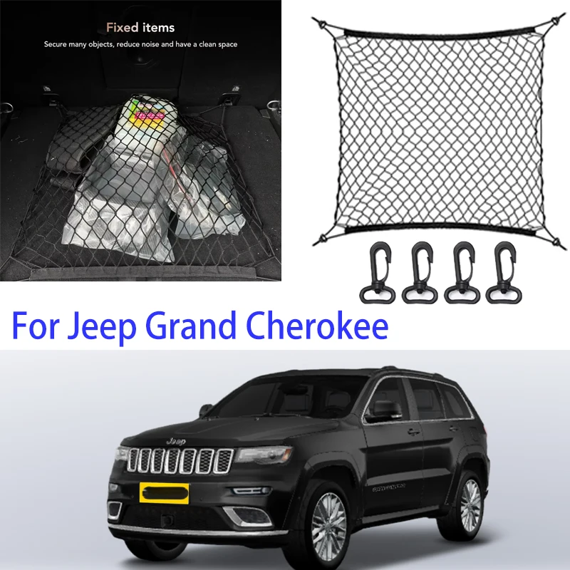 

For Jeep Grand Cherokee 1992-2025 ZJ WJ WK WK2 WL Nylon Car Rear Cargo Net Trunk Storage Organizer Net