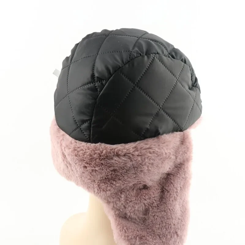 Men Women Soviet Badge Russian Ushanka Pilot Bomber Hat Mens Faux Fur Army Military Winter Trapper Earflap Snow Caps