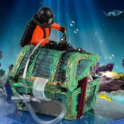 1 Stück einzigartiges Design Aquarium Ornament Schatzsucher Taucher Action figur Landschaft Aquarium Dekoration Zubehör