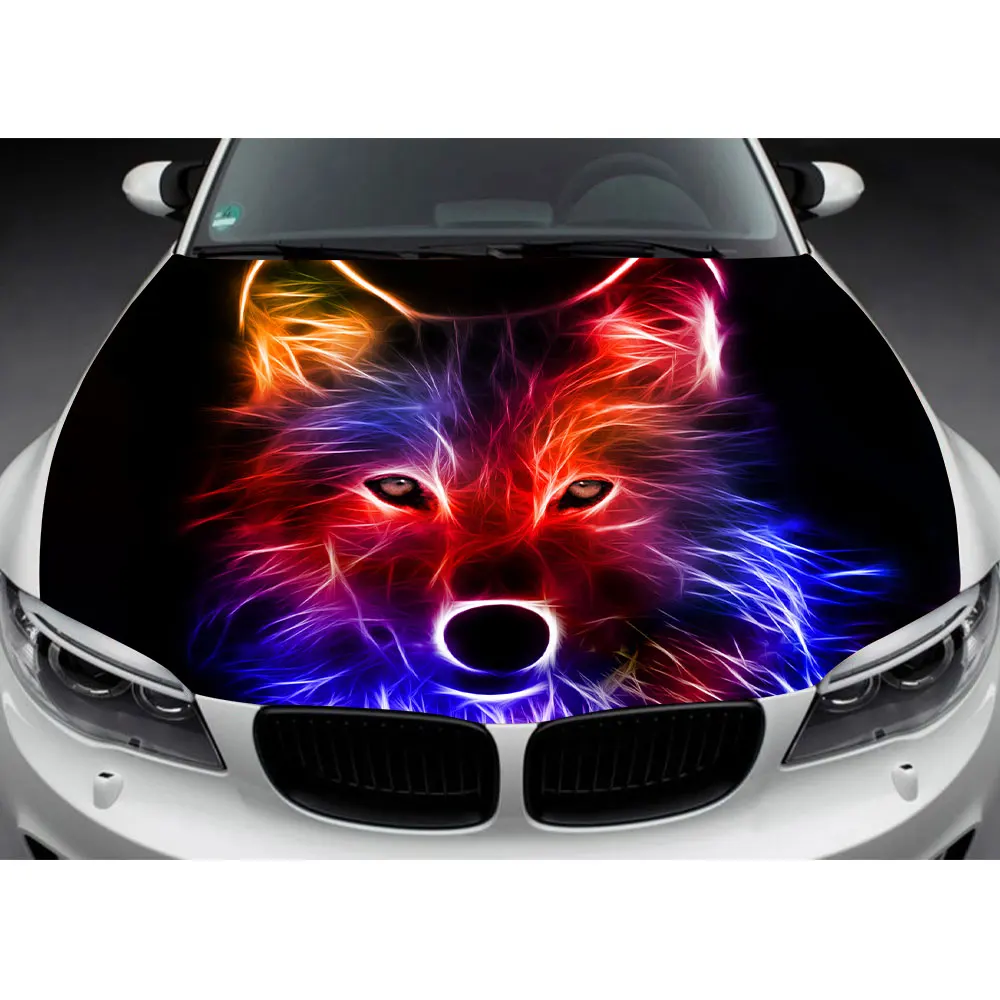 

Animals Wolf Car Hood Wrap Decal Vinyl Sticker Full Color Graphic Car Sticker Custom Size and Image Fit Any Car Car Accessories