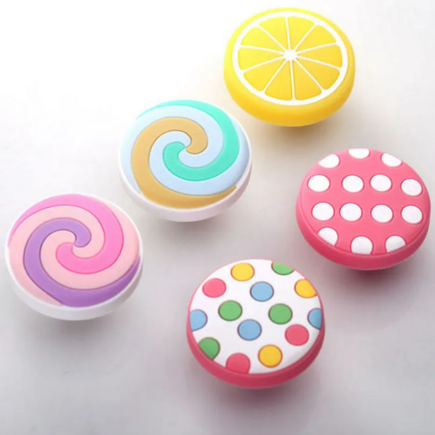 Color Soft Glue Environmental Protection Children Room Kids Knob Candy Drawer Shoe Cabinet Wardrobe Wine Cute Cartoon Handle