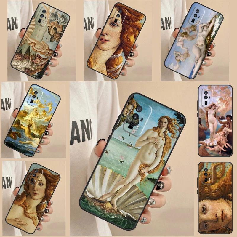 Art Painting Birth Of Venus Case For POCO F5 X3 X5 M6 Pro F4 X4 GT M5s F3 Cover For Xiaomi 12 13 Lite 12T 11T Pro 12X