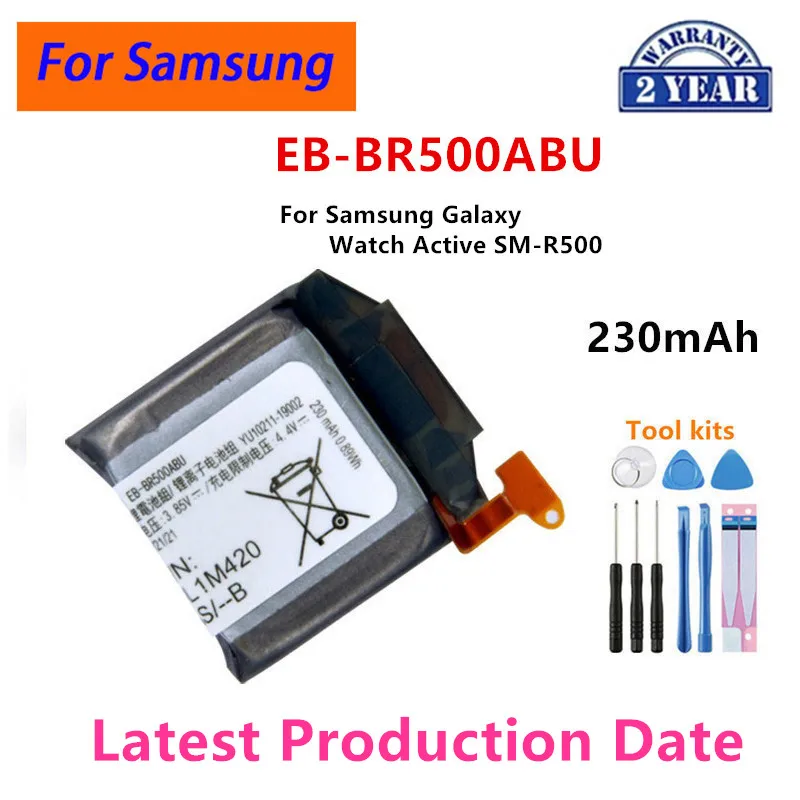 

2024 years Brand New EB-BR500ABU 230mAh New Battery For Samsung Galaxy Watch Active SM-R500 Batteries+Tools