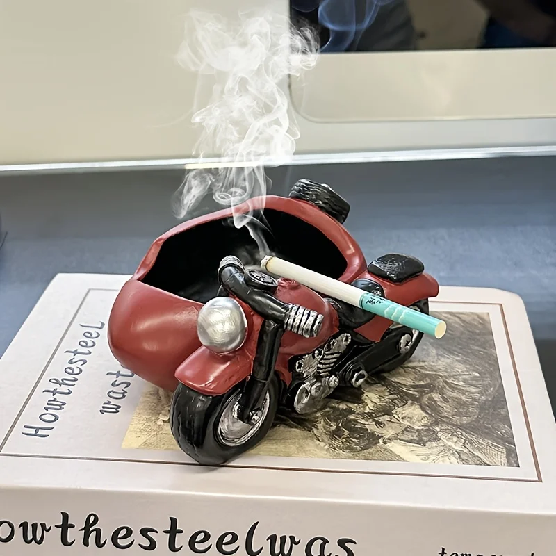 

Retro Motorcycle Ashtray Creative Anti Fly Ash Design Trendy Home Office Decor