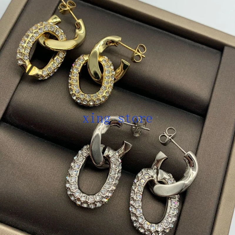 2024 New Fashion Retro Style Cut Crystal Inlaid Round Pendant Women's Earrings