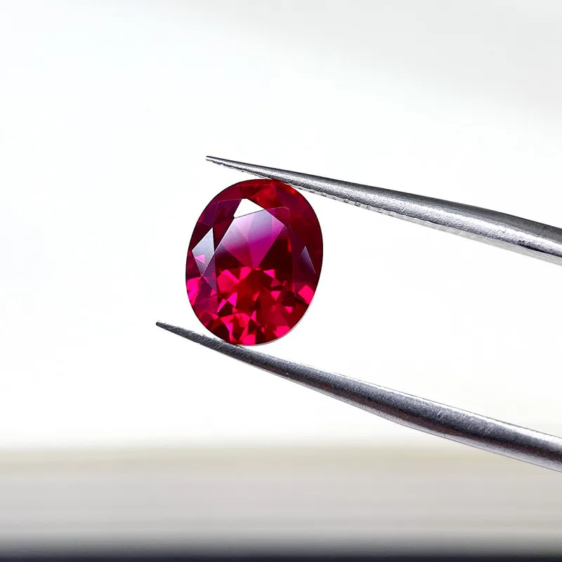 Venta al por mayor de rubí rojo sangre de Paloma, prueba de paso de alta calidad, gema de dureza Mohs que brilla debajo del rubí UV para fabricación de joyas DIY/colección de gemas