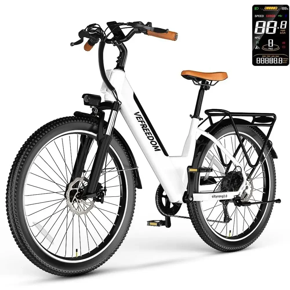 1000W/1500W Peak Power Adult Electric Bike, 80-Mile Range, Removable Battery, 26/24'' Certified Mountain E-Bike for Commuting an