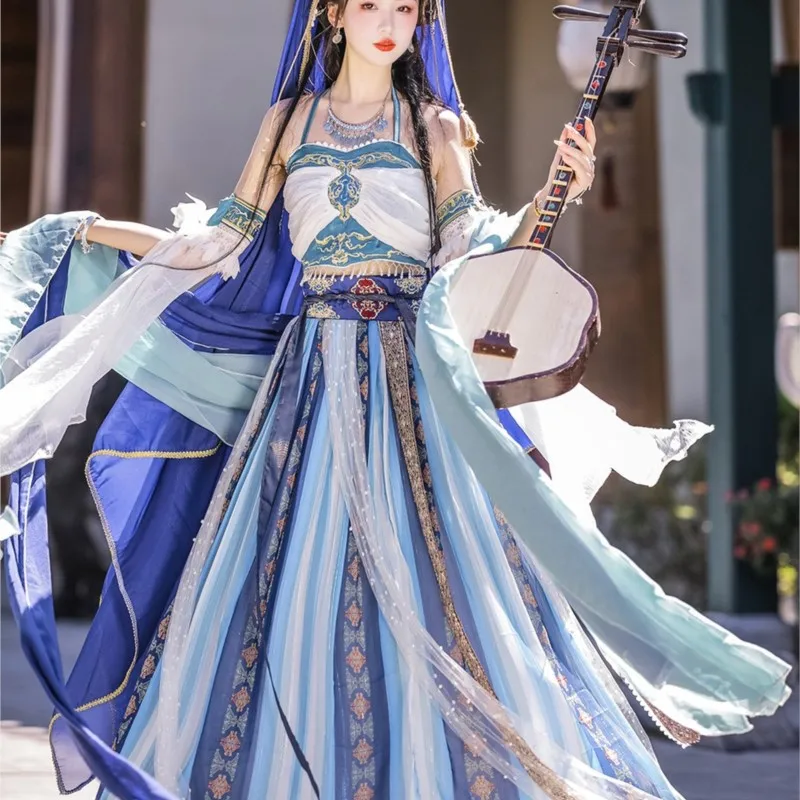 Exotic Hanfu female Western region divinity dance costume full