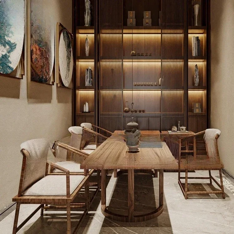 Model room, clubhouse, full set of t a ta bles and cha irs, t ea room, te a house, study, tea tabl e