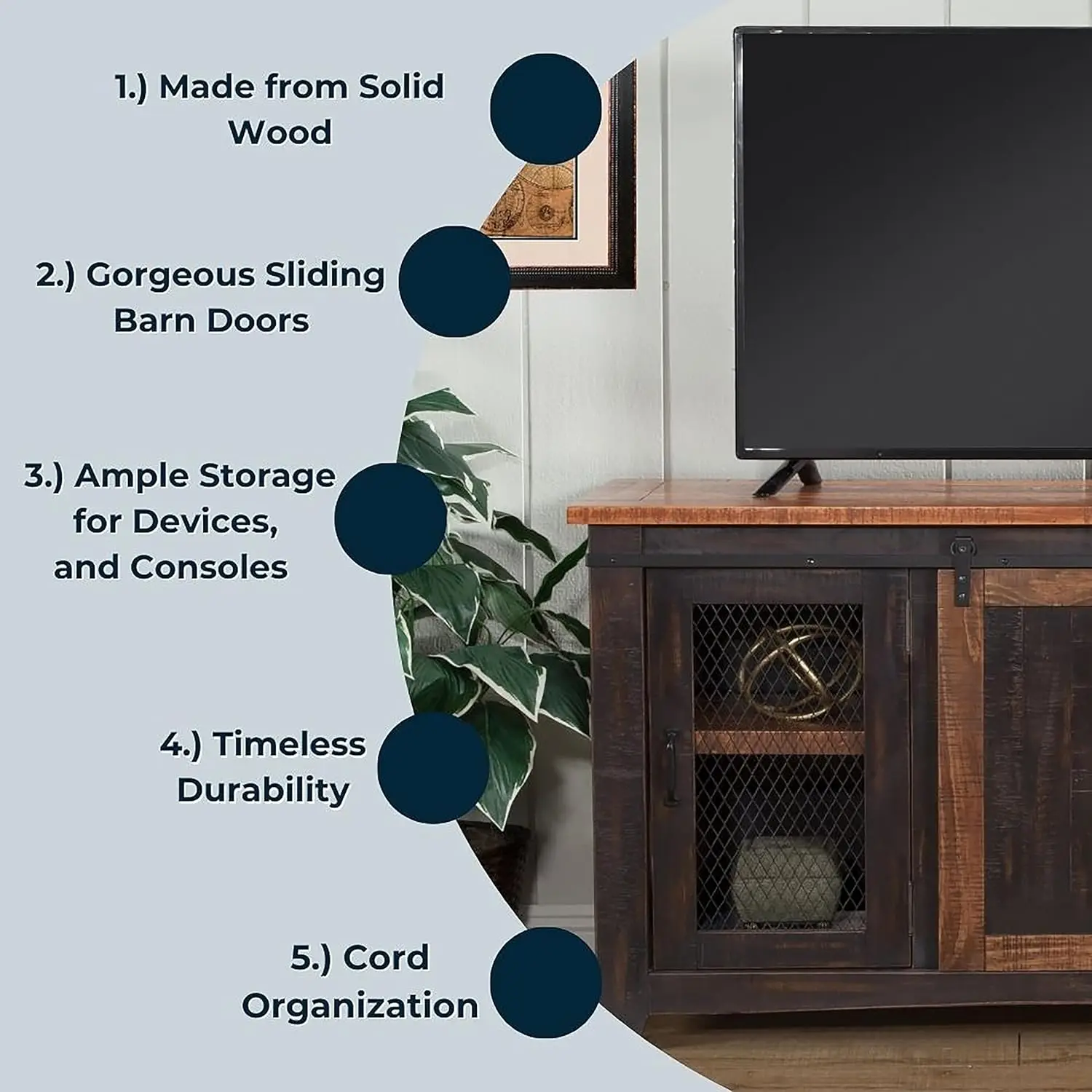 Home Santa Fe Solid Wood TV Stand, 65