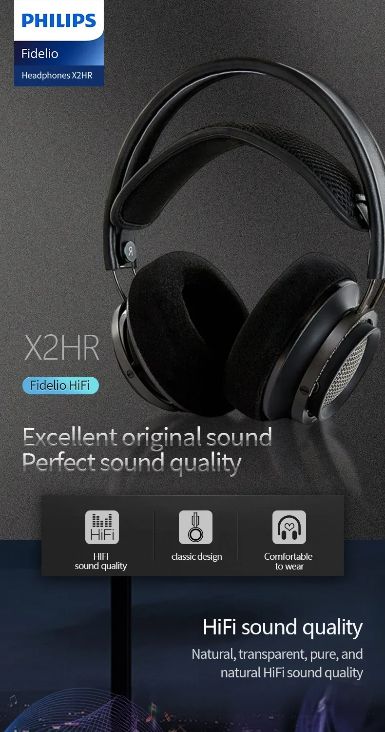 Philips Fidelio X2HR Wired Gaming Headphones 50mm