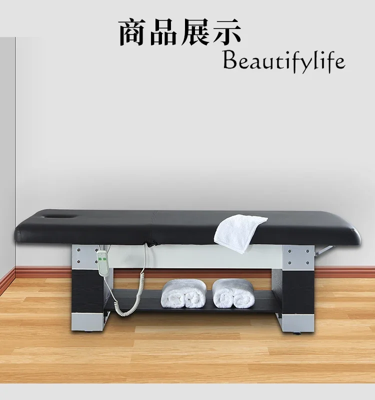 Solid Wood Bed Electric Foldable Massage Bed for Beauty Salon