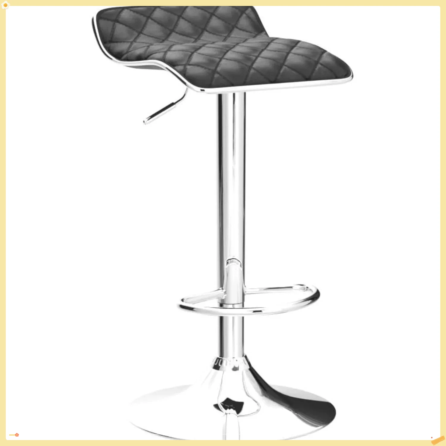 Adjustable Swivel Bar Stools Set of 2, Modern Kitchen Counter Stools for Small Space, Home Bar, Cafe