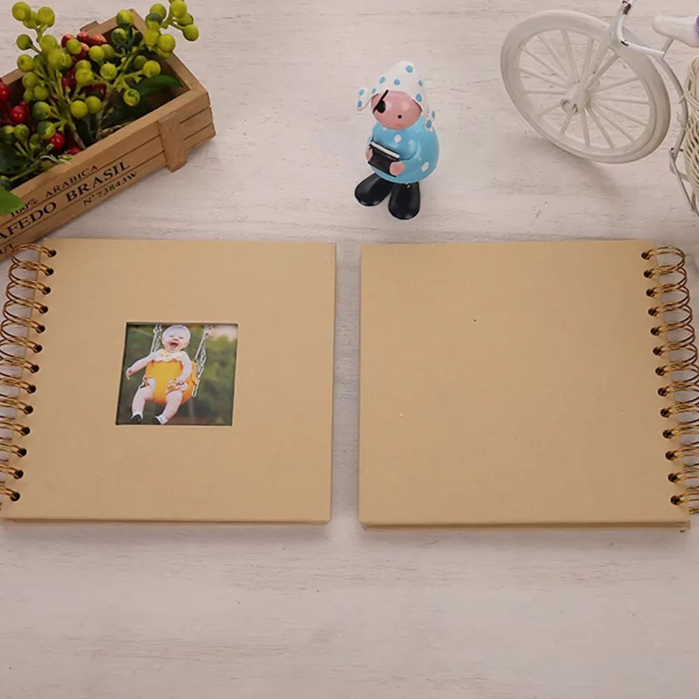 Lovely 6 Inch Scrapbook Photo Album 20 Internal Pages Cover Window Design Memory Book Paper Travel Album For Lover Wedding
