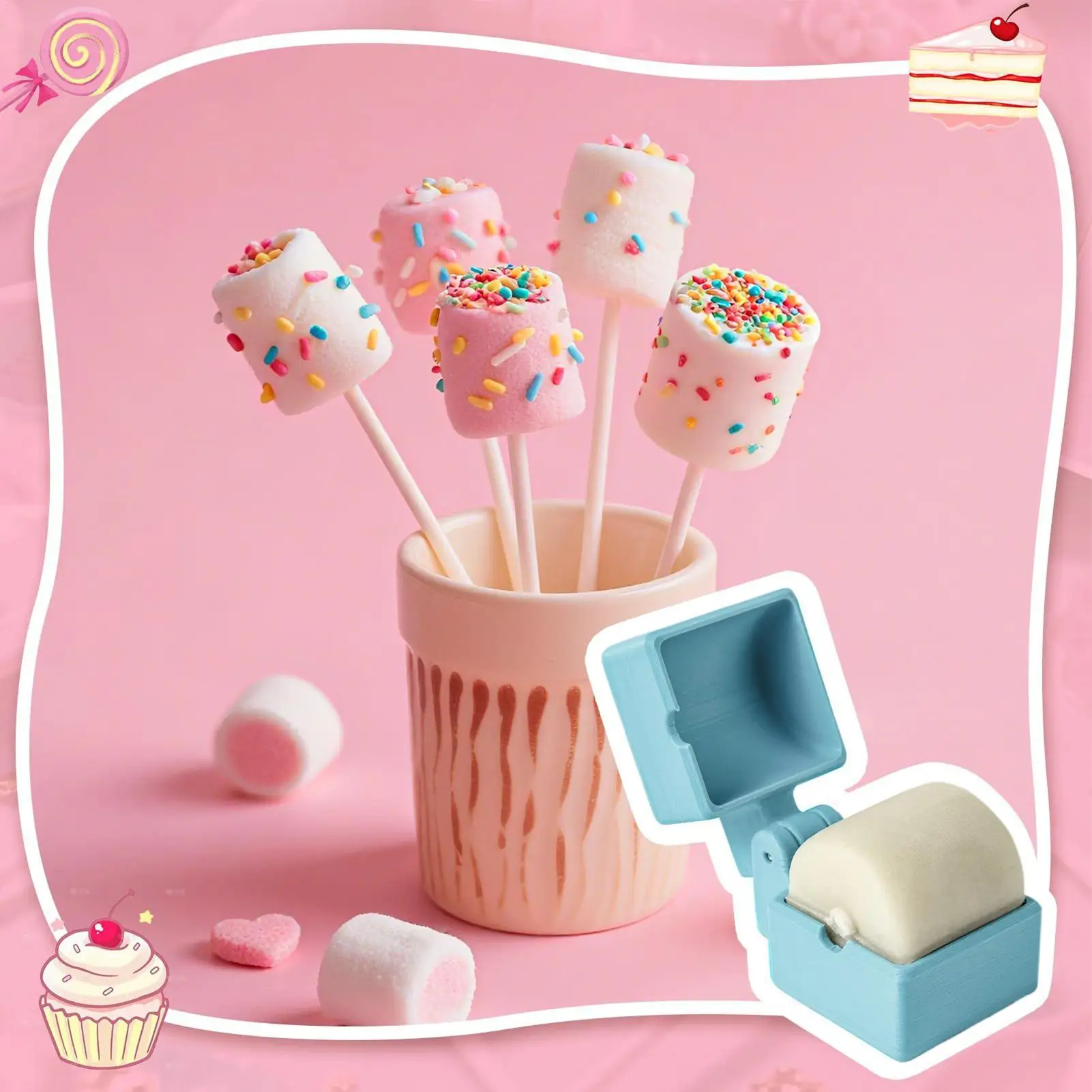 Cake Pop Mold Round Dessert Maker Mold Easy-Release Dessert Maker Aid For Soft Clay Chocolate Rice Balls Mochi Cookie Holiday
