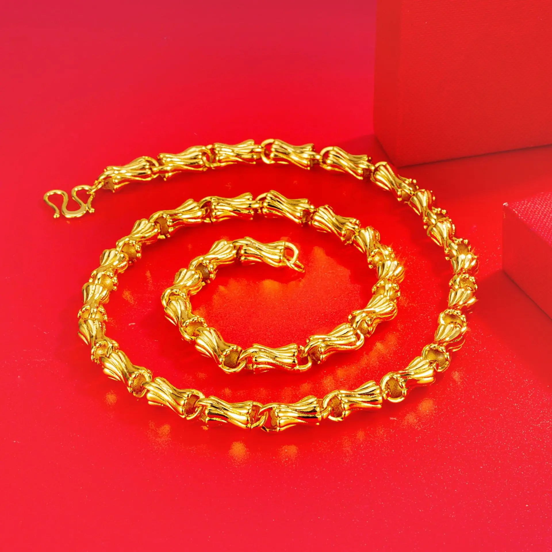 

Тайское серебро, новое властное роскошное бамбуковое ожерелье, интернет-знаменитость, мода, темперамент, витой цилиндрический витой цилиндр n