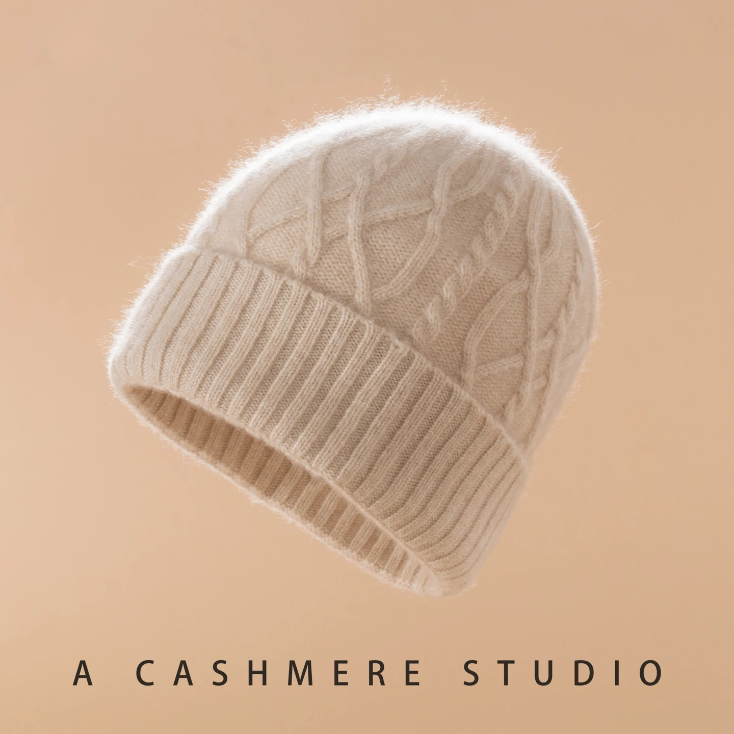 BELIARST Couple Knitted Hat 100% Pure Goat Cashmere Men's and Women's Winter Thick Warm Leisure Jacquard Cold Weather Warm Hat..