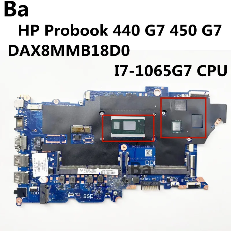 

For HP Probook 440 G7 450 G7 Laptop DAX8MMB18D0 Mainboard With I7-1065G7 CPU DDR4