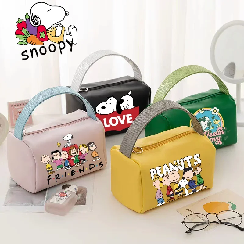 Snoopy Makeup Bag PU Waterproof Large Capacity Travel Storage Pouch Fashion Toiletry Bags Women Handbag Kids Wallet kawaii Gifts