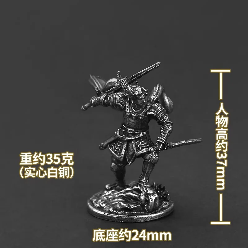 Handcrafted Copper King Arthur Warrior Miniature Medieval Knight Figure Tabletop Game Chess Piece Car Ornament Collectible Gift