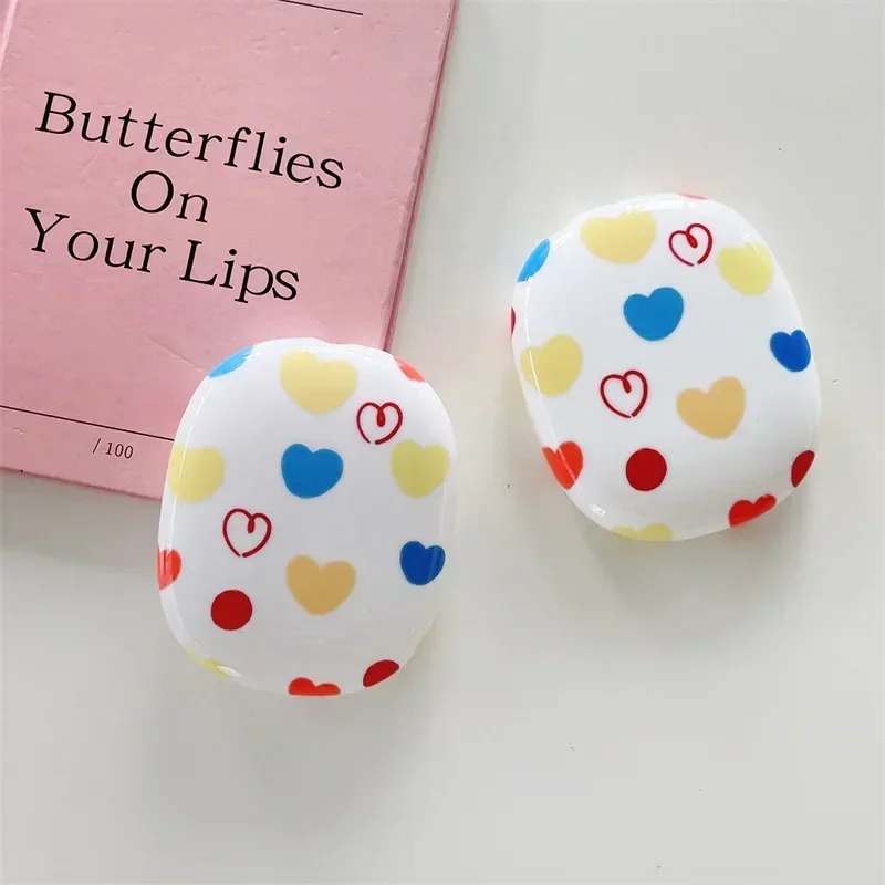 2pcs/set Simple Love Heart Soft Cover for AirPods Max Wireless Headphones Fashion Case Protective Shockproof Sleeve Protector