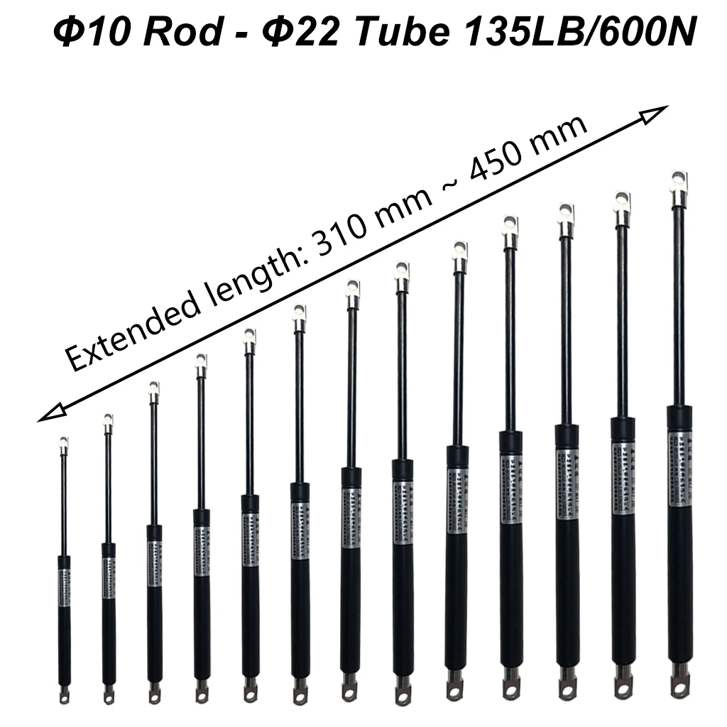 

1 шт. 600N/135LB 310-450 мм Универсальные газовые стойки, ушко, подъемная опора, хранение грузовых боксов, кузовов, морских люков, домов на колесах