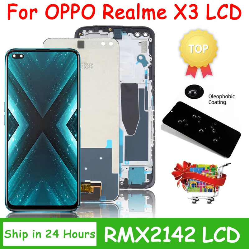 Pantalla LCD de 6,6 pulgadas para móvil, reemplazo de digitalizador táctil para OPPO Realme X3 SuperZoom RMX2086 RealmeX3 RMX2142