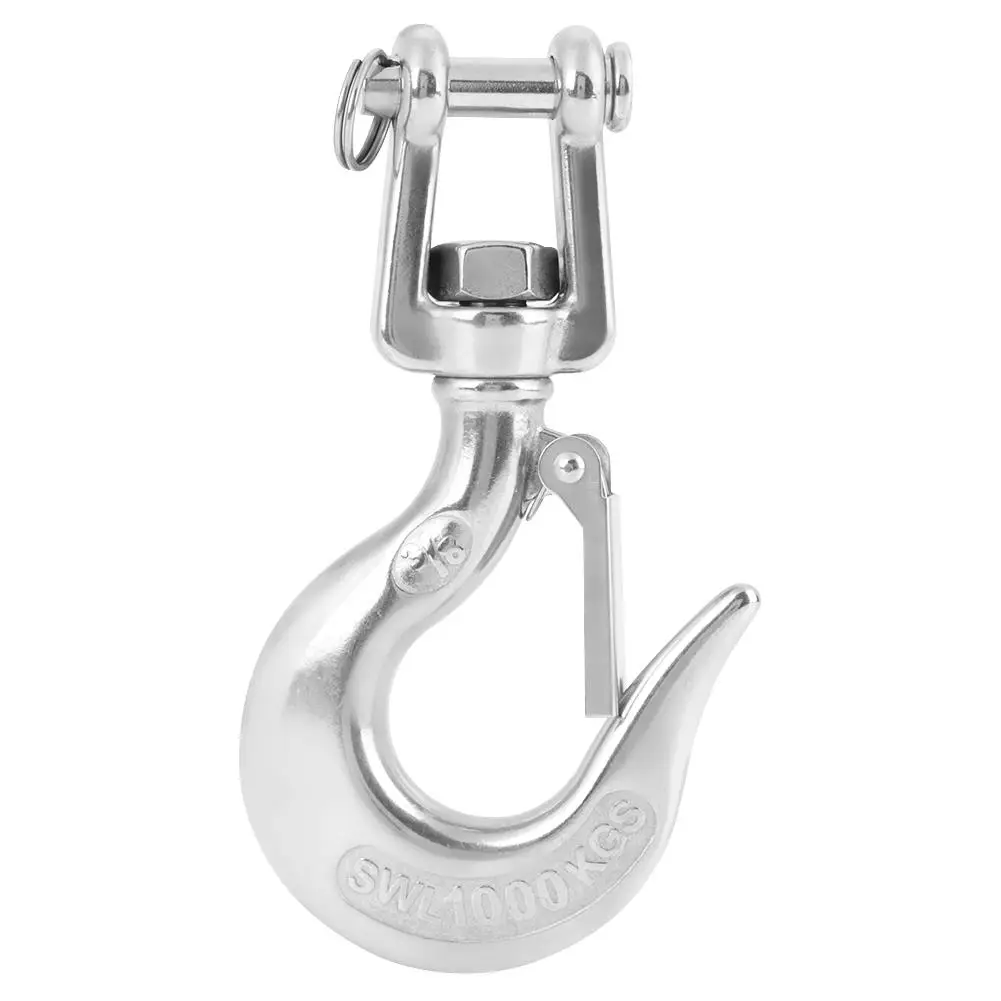 304 Stainless Steel Lifting Hook with Latch - 650kg/1000kg Load Capacity