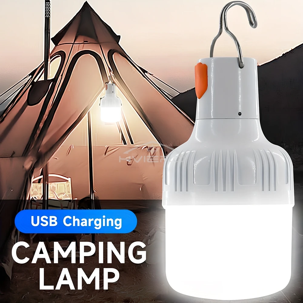 60mm USB Rechargeable Led Bulb Portable Camping Emergency Lighting Light Flashlight Outdoor Garden Picnic Work Hanging Tent Lamp