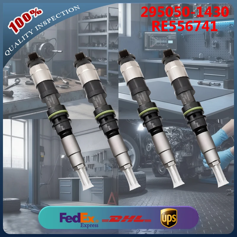 

4 шт. форсунка дизельного топлива Common Rail RE556741 295050-1430 для двигателя John Deere 4045 6068 погрузчика 310SK 344K 410K 444K 550K 605K
