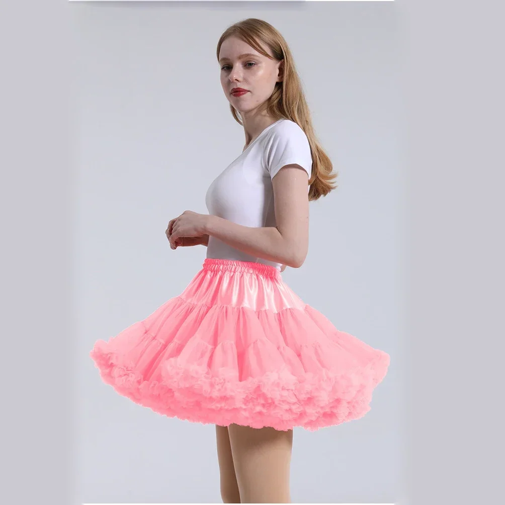 Super Puffy Tulle Mini anágua para mulheres, saia curta vintage, saia nupcial de casamento, Cosplay, Rockabilly Tutu, novo atualizado