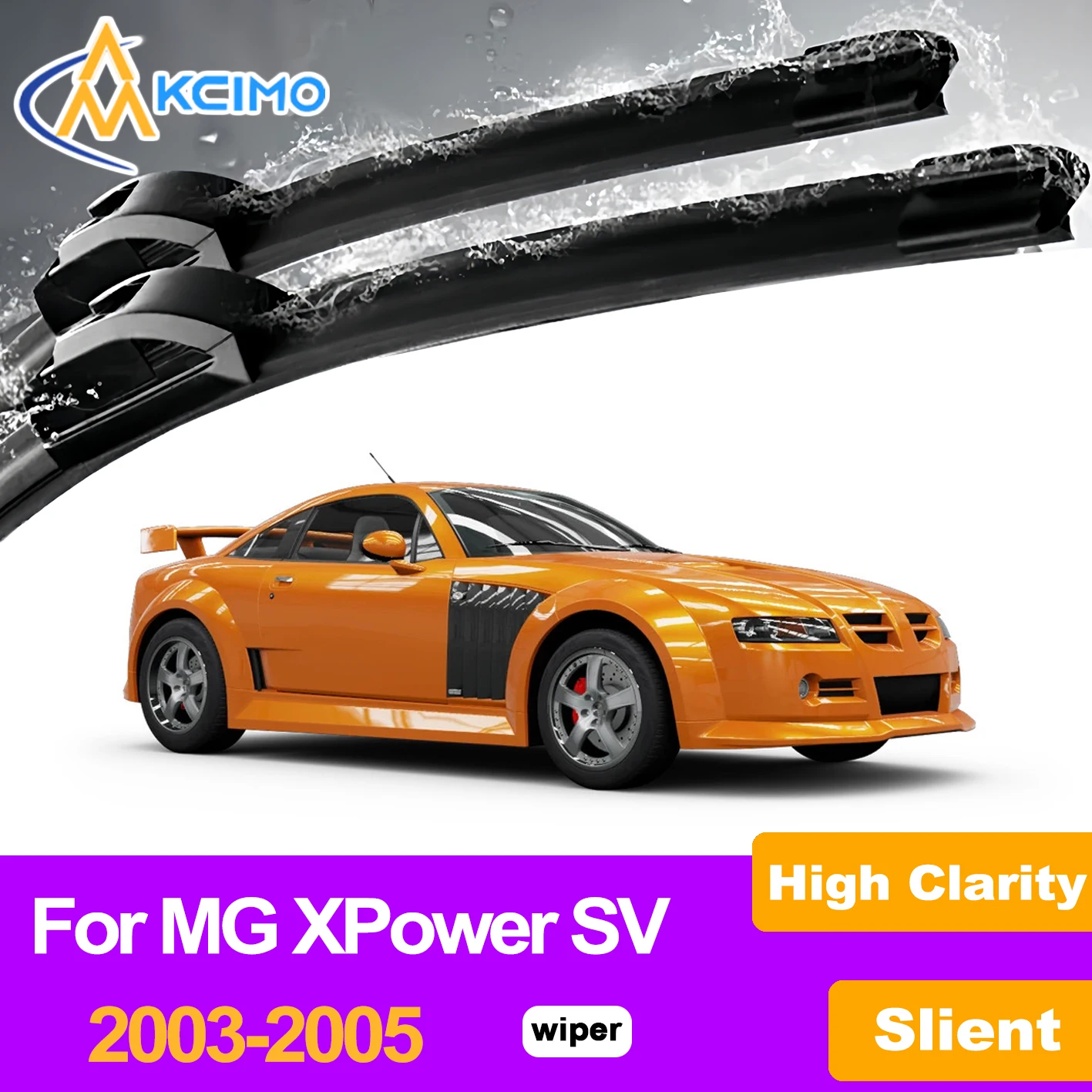 

KCIMO 2PCS Front Windshield Wiper Blades For MG XPower SV 2003-2005, High Definition Clear Vision Wiper Blades Car Accessories
