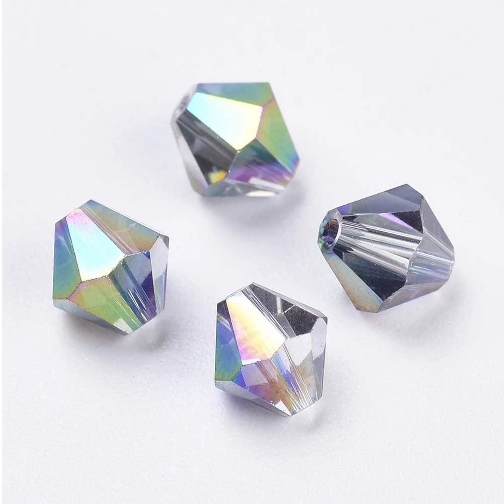 

50 PCS Assorted Supplies Beads Jewelry Glass Bipyramid Shape DIY Kit for Making Fashion