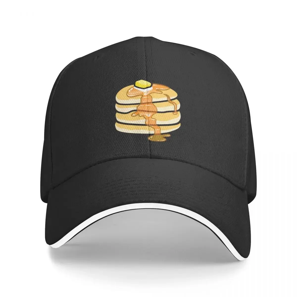 Pancakes on black background Baseball Cap fishing hat Anime For Men Women's