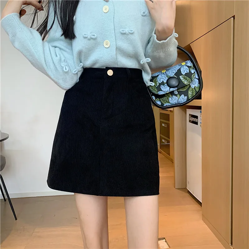 ROK MINI ใส่ในออฟฟิศเซ็กซี่กระโปรงมีซิปทรงเอเอวสูงสไตล์ฮาราจูกุแนวสตรีทแวร์ลำลอง ROK Mini ฤดูใบไม้ผลิฤดูหนาว