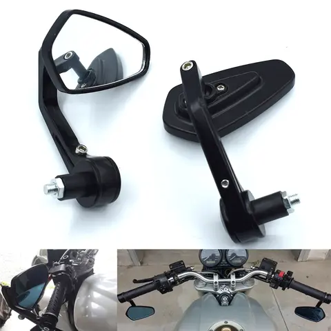 범용 오토바이 백미러 핸들바 엔드 미러, 가와사키 Z750S Z1000SX 닌자 250 300 400 650 1000 ER6N 용, 7/8 인치, 22mm
